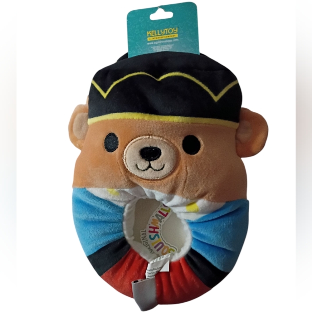 NWT Squishmallows BRAVEN the Nutcracker Brown Bear SLIPPERS for Kids Drummer